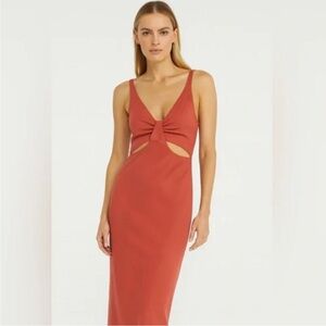 Abercrombie &‎ Fitch Burnt Orange Sleeveless Midi Dress